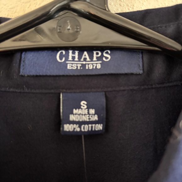 NWT Chaps Women's Navy SZ S Button Down Roll Tab Sleeve Shirt Top Blouse - Picture 3 of 10